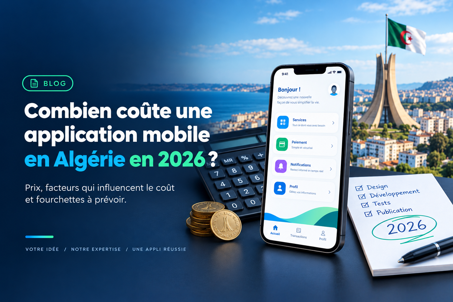 Combien coûte une application mobile en Algérie en 2026 ?